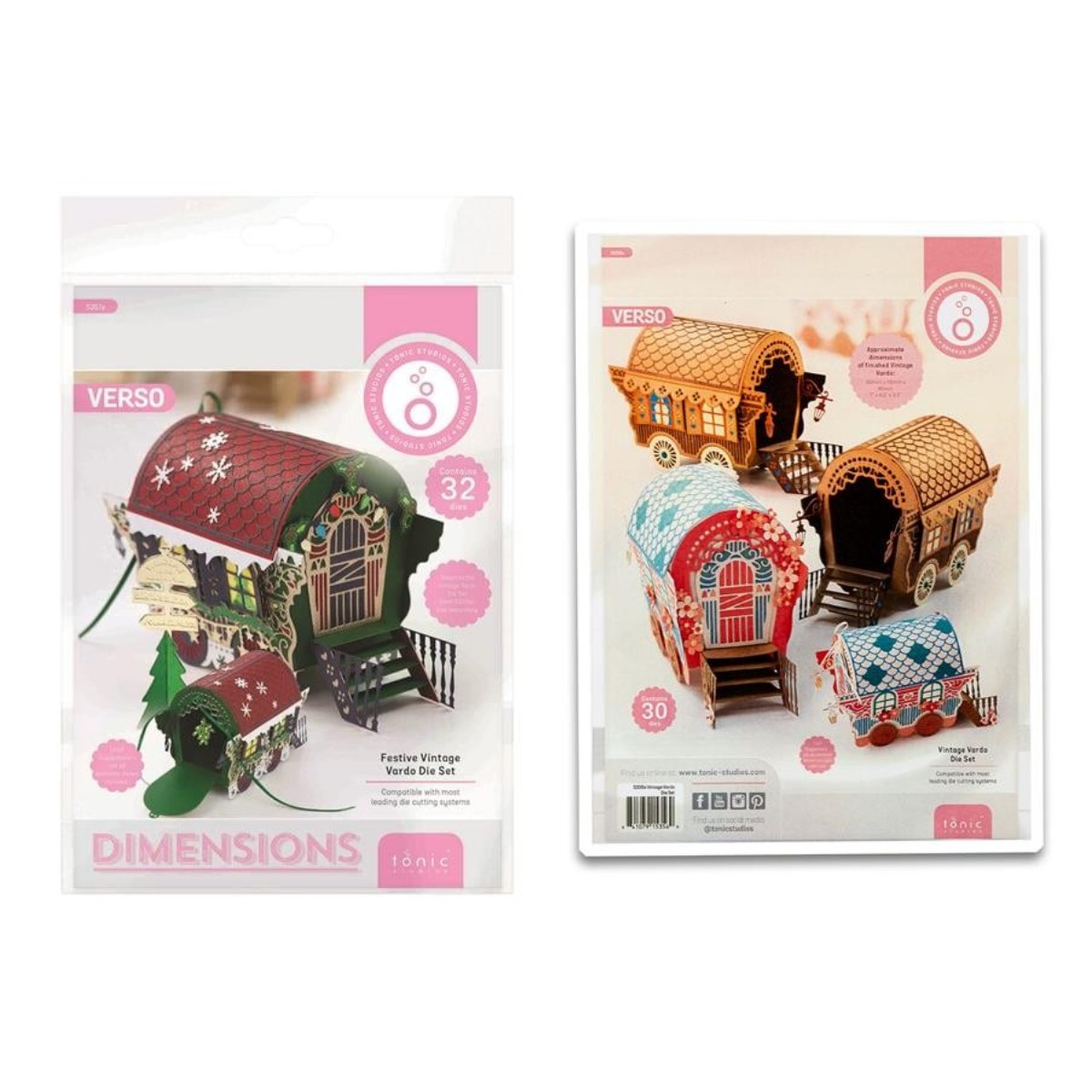 Vintage Things Collection - กล่องคาราวาน vardo แนววินเทจตกแต่งที่ตัดลายกระดาษโลหะสมุดภาพตกแต่งอัลบั้มแบบทำมือกระดาษลายนูนการ์ดอวยพร