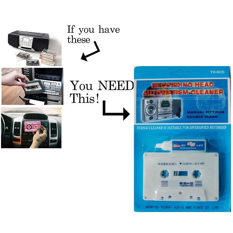 Cassette Tape Head - ชุดทำความสะอาดหัวเทปคาสเซ็ต ชุดดемагнитайเซอร์สำหรับเครื่องเล่นเสียง เครื่องเล่นเทปในบ้าน ผลิตภัณฑ์ทำความสะอาด เครื่องบันทึกเสียง น้ำยาทำความสะอาด