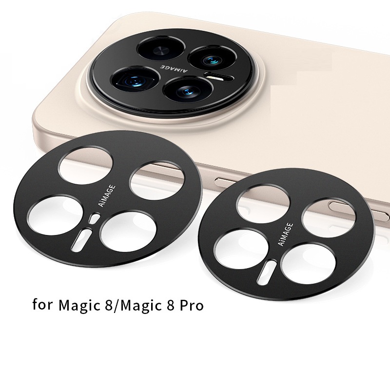Super 8 Film Reel - กรอบโลหะป้องกันรอยขีดข่วนสำหรับกล้อง Honor Magic 8 Pro พร้อมฟิล์มป้องกันเลนส์แบบบางพิเศษ