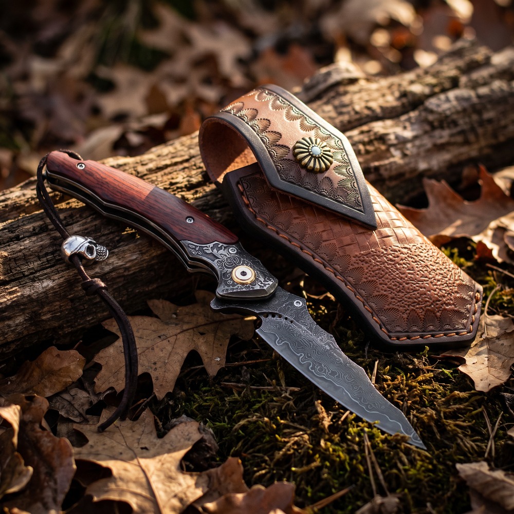 มีดพับลายดามัสกัสแกะสลักสไตล์ว - Vintage Collectible Pocket Knives บทวิจารณ์และราคา