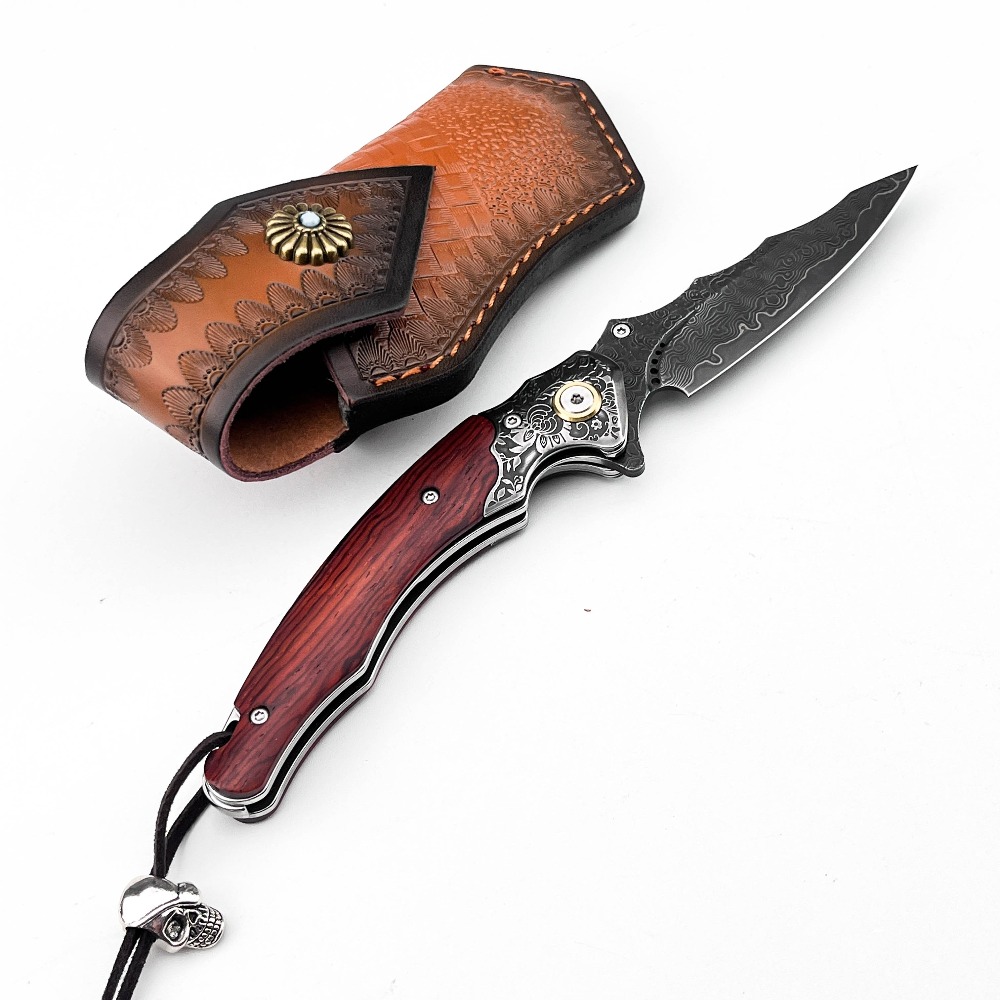 มีดพับลายดามัสกัสแกะสลักสไตล์ว - Vintage Collectible Pocket Knives บทวิจารณ์และราคา